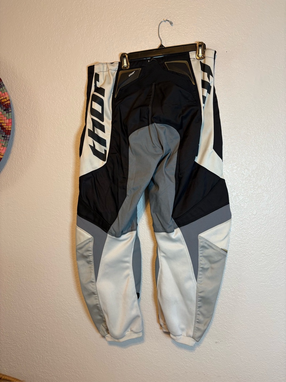Thor Dirt Bike Moto Pants Men 38 Gray Black White